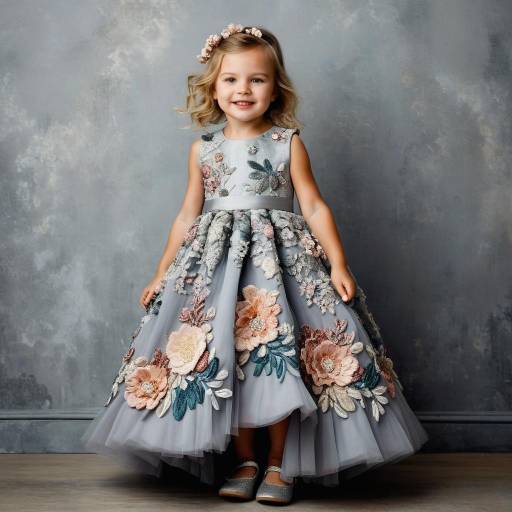 Whimsical Toddler in High Fashion Gown