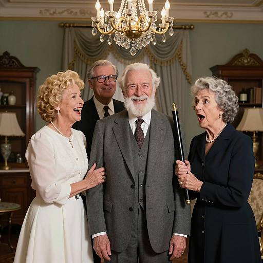 Charming Vintage Gathering in an Ornate Room