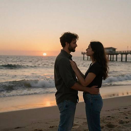 Romantic Beach Sunset Photograph