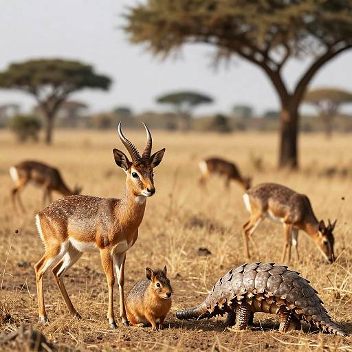 Sun-Dappled Savannah with Hidden Mammals