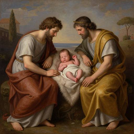 Roman Parents with Newborn Baby