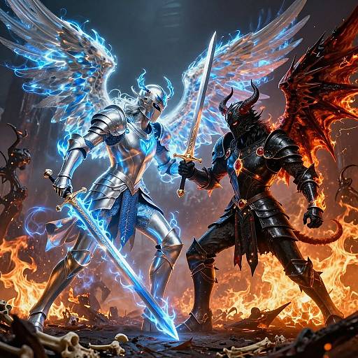 Angelic vs Demonic Warriors Battle