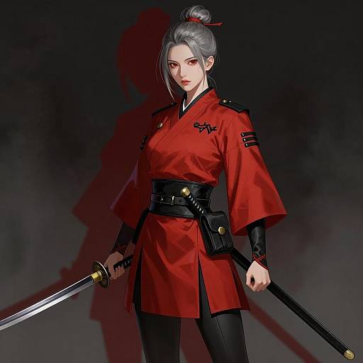 East Asian Woman Warrior with Katana