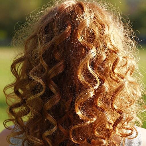 Close-Up Curly Hair with Dew