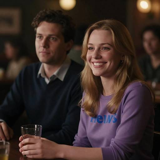 Intimate Moment in a Dimly Lit Bar