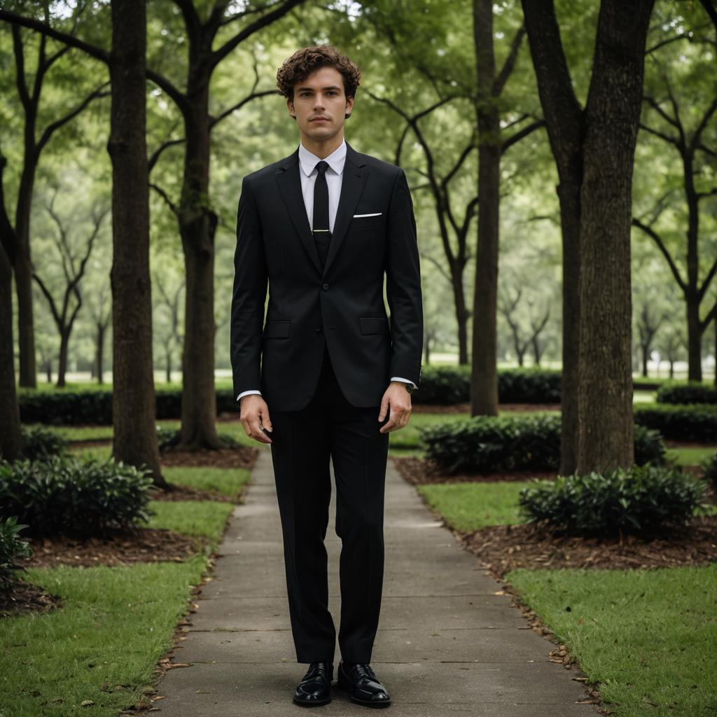 Elegant Funeral Portrait of a Petite Man