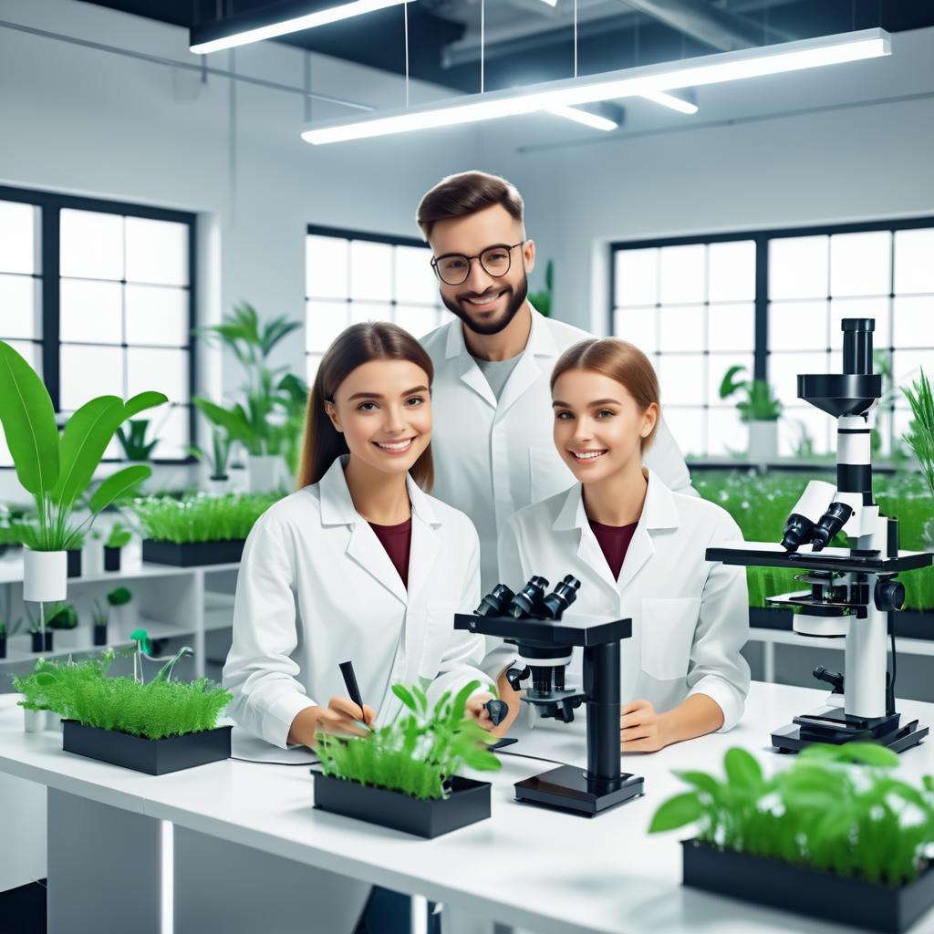 Young Scientists Smiling in Laboratory Fun