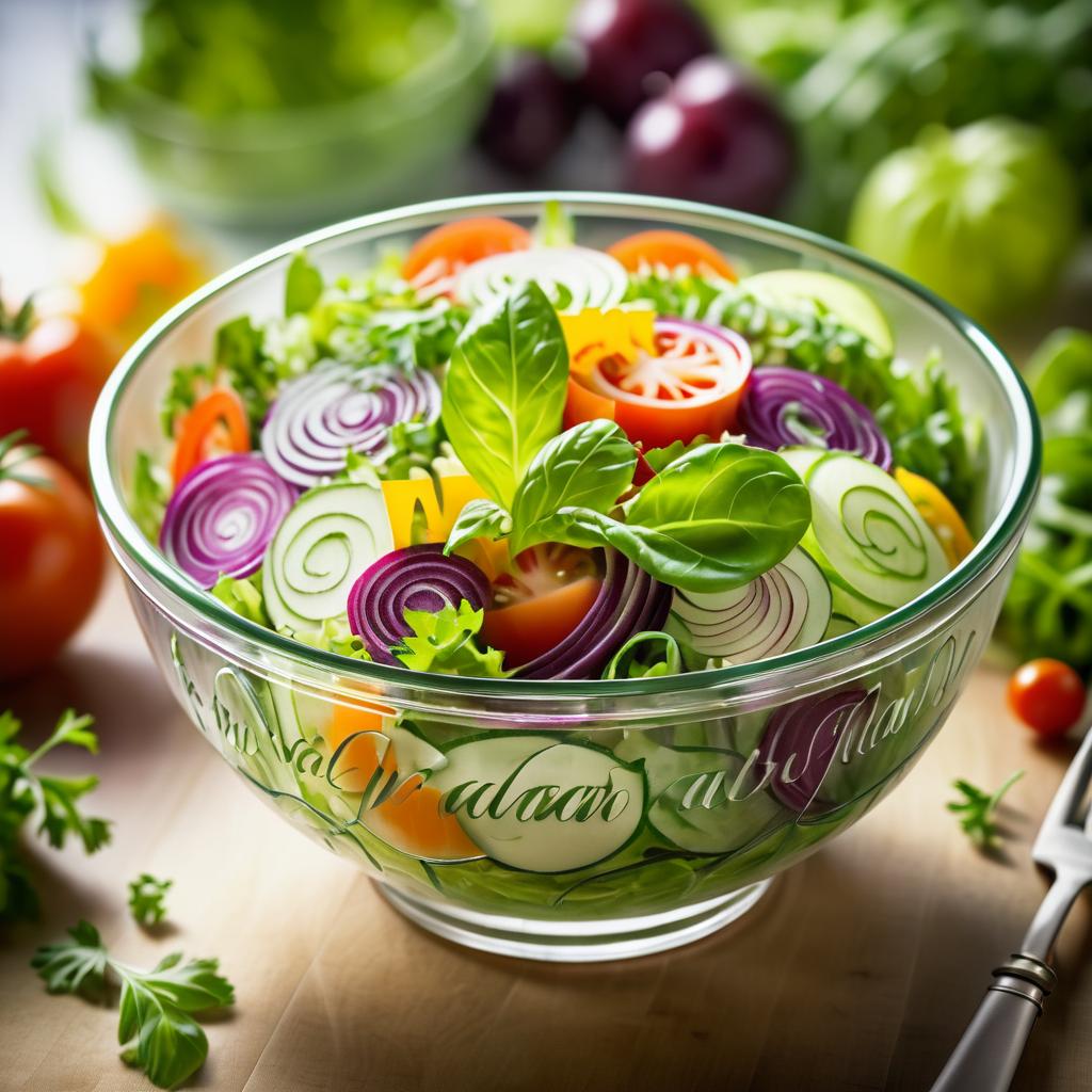 Vintage Calligraphy and Chopped Salad Art