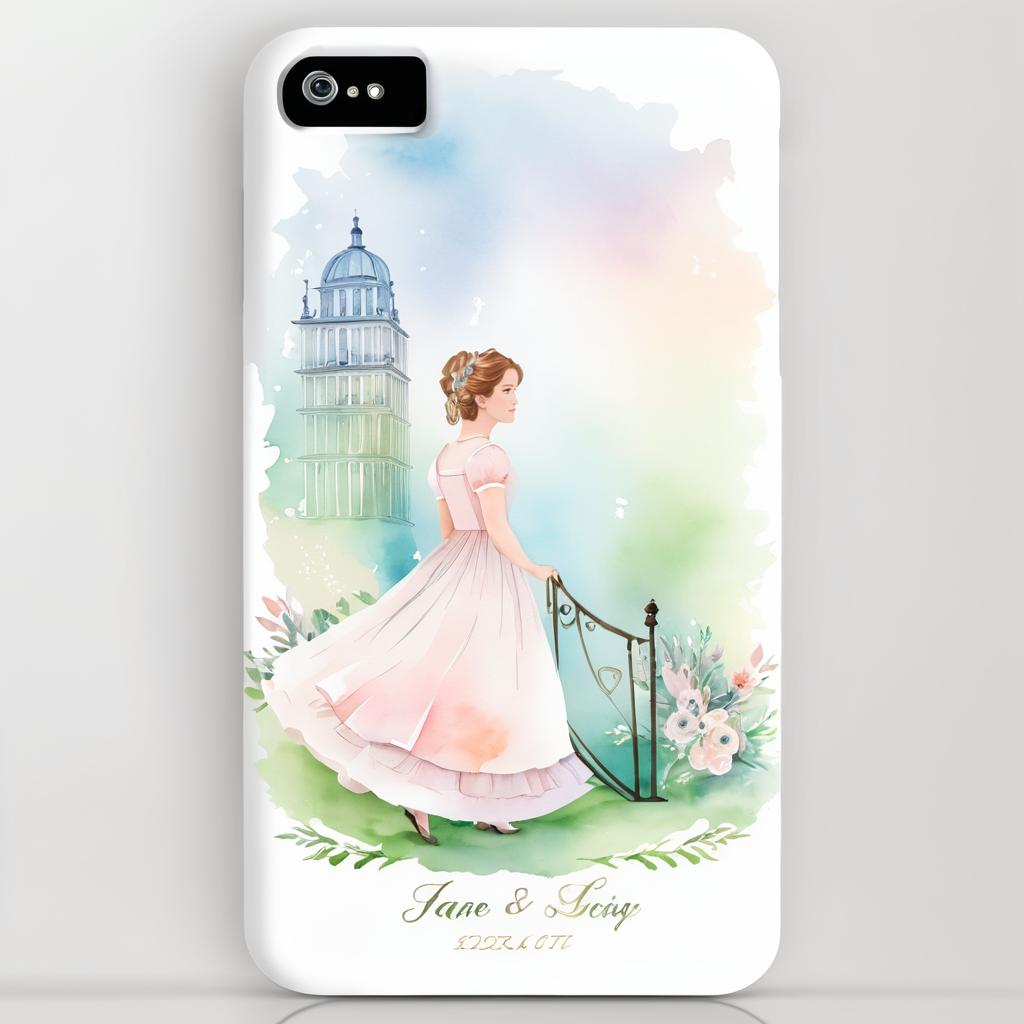 Whimsical Jane Austen Phone Case Design