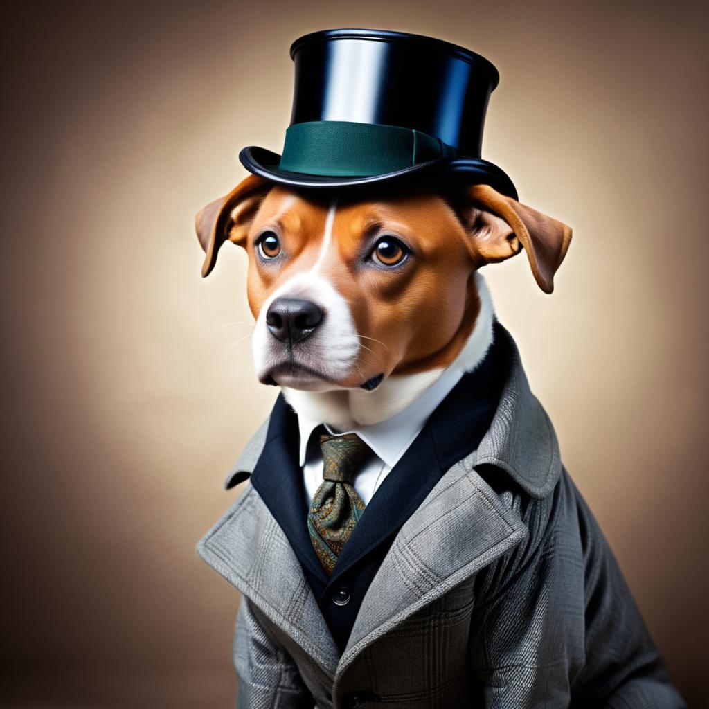 Playful Sherlock Holmes Dog Portrait