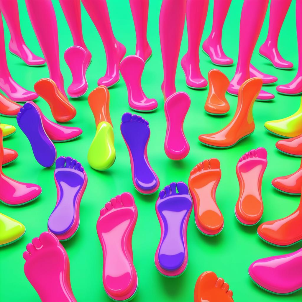 Vibrant Pop Art Feet with Tongues