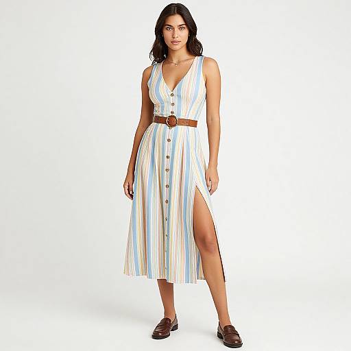 Casual Summer Striped Midi Dress