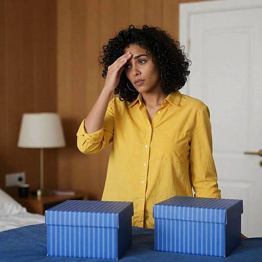 Contemplative Woman in Cozy Setting