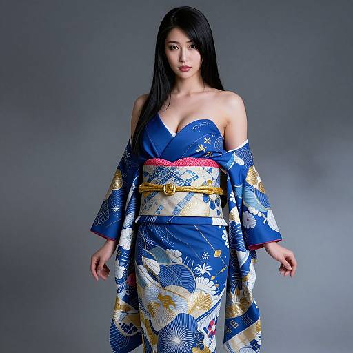 Hypermaximalist Japanese Woman in Kimono