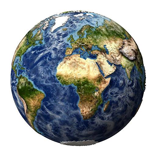 Realistic 3D Earth Relief Map
