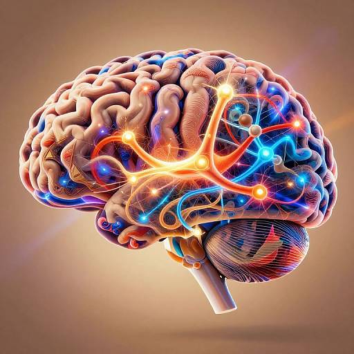 Colorful Abstract Brain Neural Network