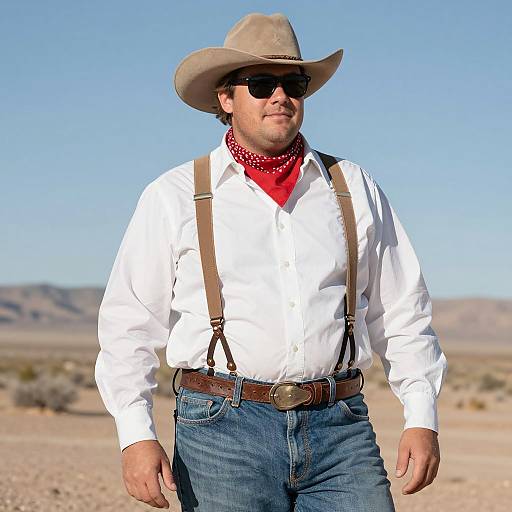 Plus Size Cowboy in Desert