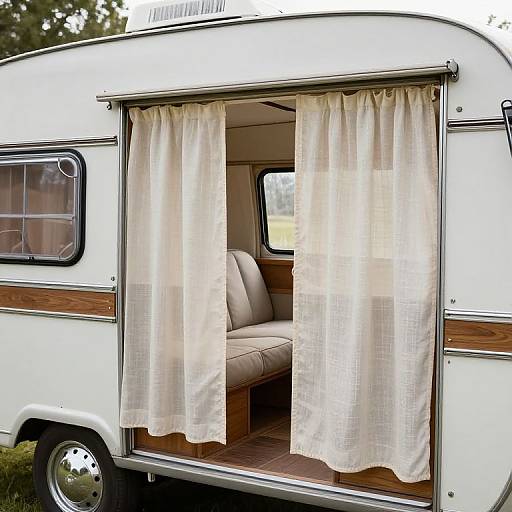 Vintage Travel Trailer Seat Curtain