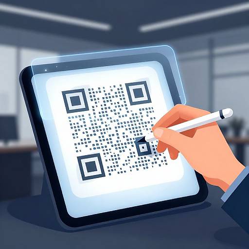 Futuristic QR Code Design Illustration
