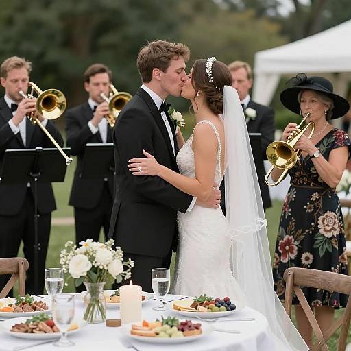 Joyous Outdoor Wedding Celebration Scene