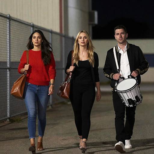 Nighttime Outdoor Stroll with Friends