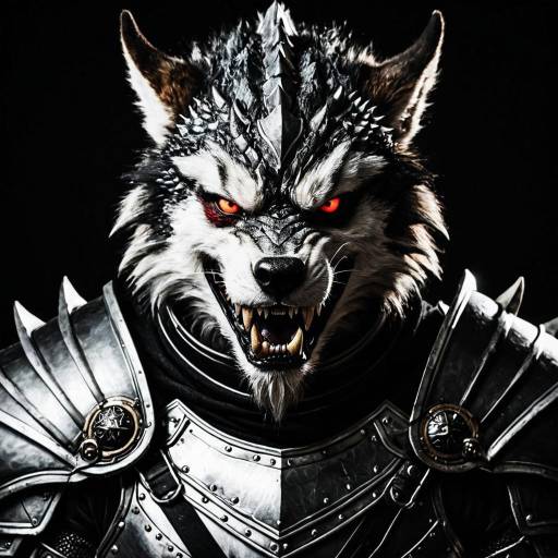 Fierce Dragon Man in Armor Portrait