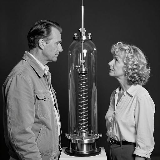 Black and White Portrait with Vacuum Pump
