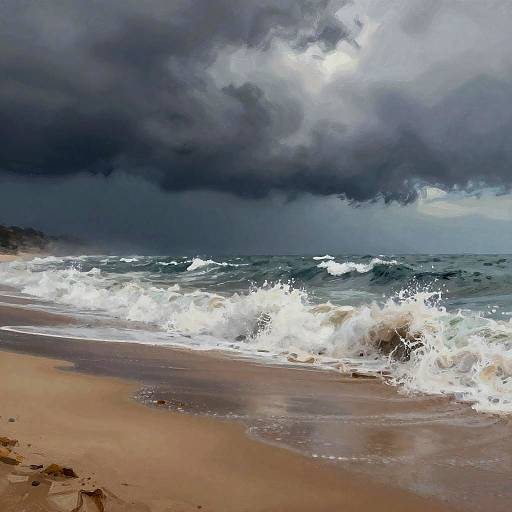 Mo on Stormy Sandy Beach