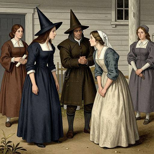 17th-Century Salem Witch Trial Illustration