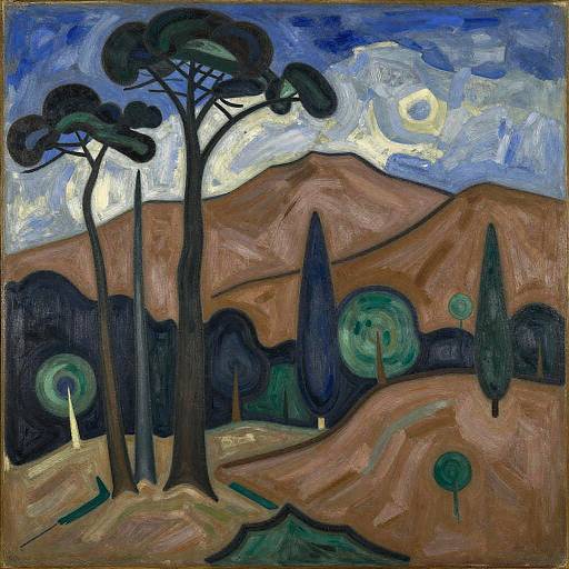 Vorticist Landscape with Bold Colors