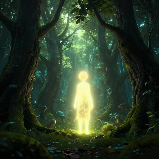 Mystical Forest with Ethereal Glow