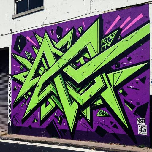 Vibrant Geometric Graffiti Art Design