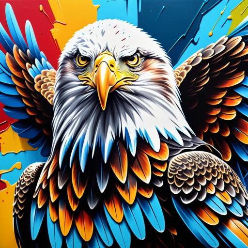Vivid Eagle Graffiti Art Masterpiece Vivid Eagle Graffiti Art Masterpiece