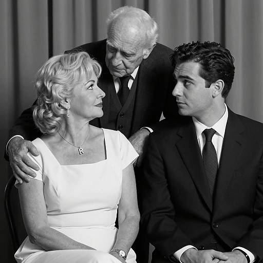 Black and White Portrait of Three Generations