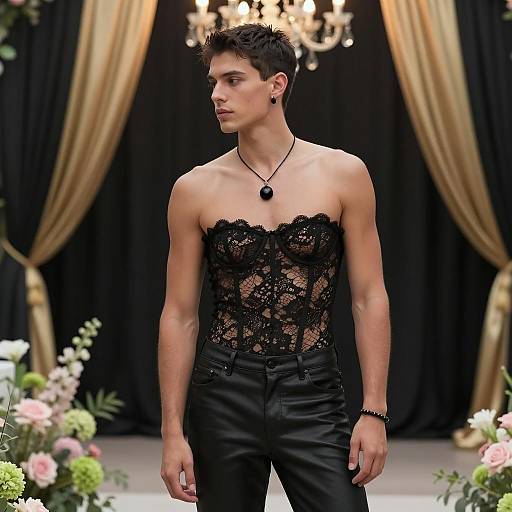 Elegant Black-Themed Party Outfit for Men