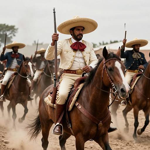 Black Pancho Villa Leading Revolutionary Army