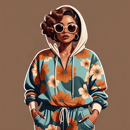 Vintage Style Cartoon Woman Illustration