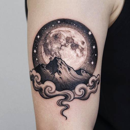 Glowing Moon Tattoo Design