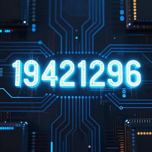 Futuristic Neon Digital Code Circuit