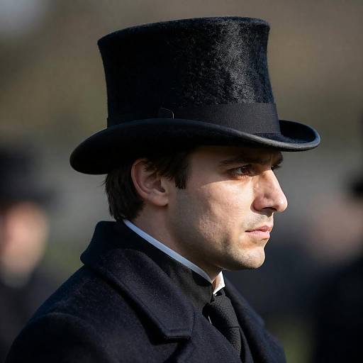 Mysterious Man in Top Hat Portrait