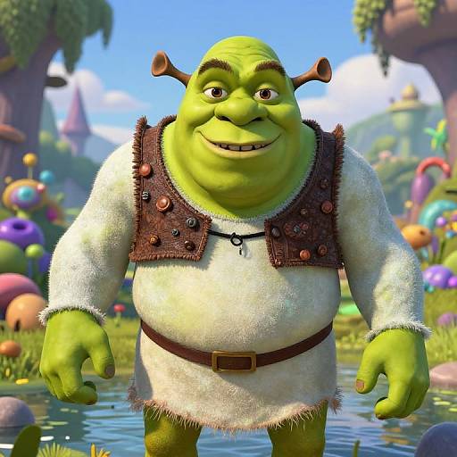 Goofy Green Ogre in Magical Swamp