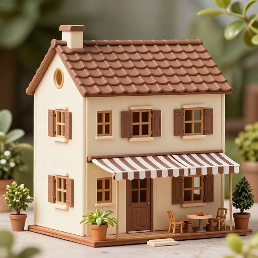 Whimsical Two-Story Dollhouse Design