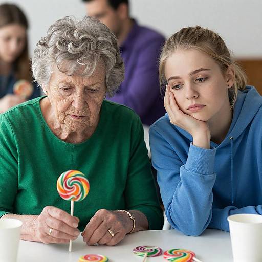 Candid Moment: Generational Contrast at Table
