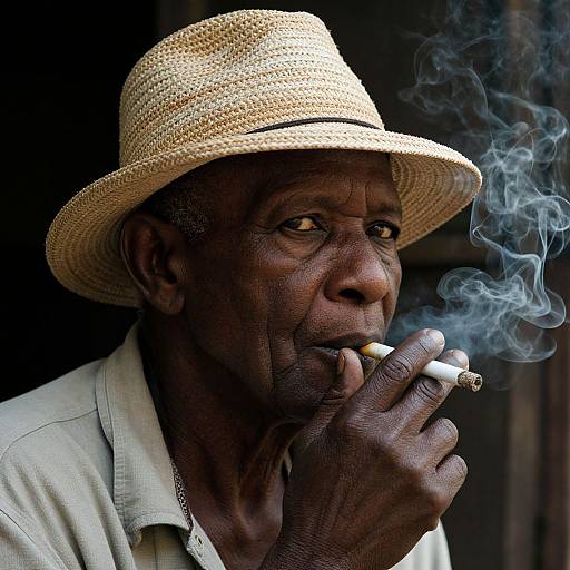Elderly African Man in Cinematic Light