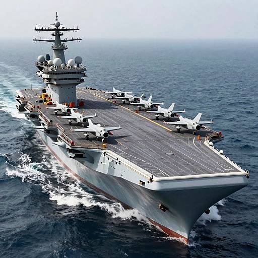 Massive Aircraft Carrier at Sea