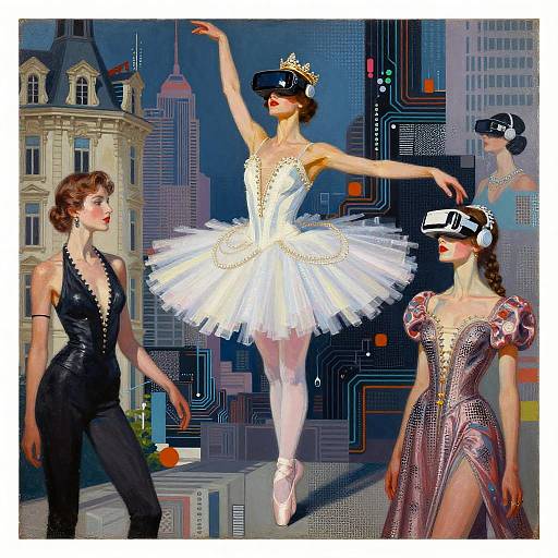 Synthwave Ballerina Empress Art