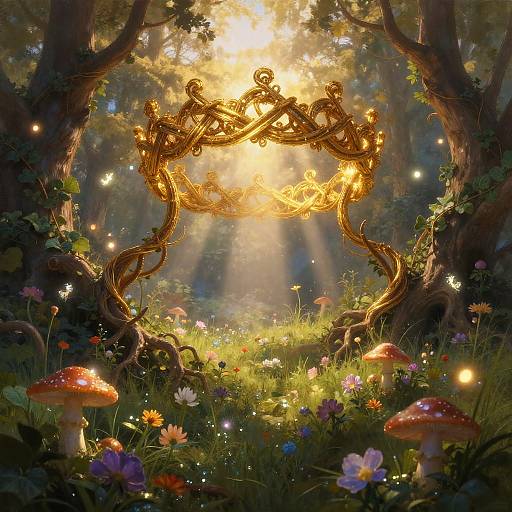 Golden Crown Over Enchanted Meadow