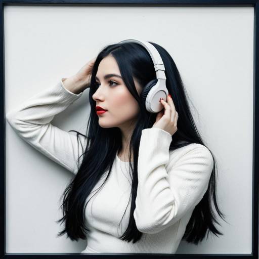 Young Woman Listening to Music with Headphones