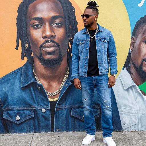 Sizzla Poses by Denim Wall Mural