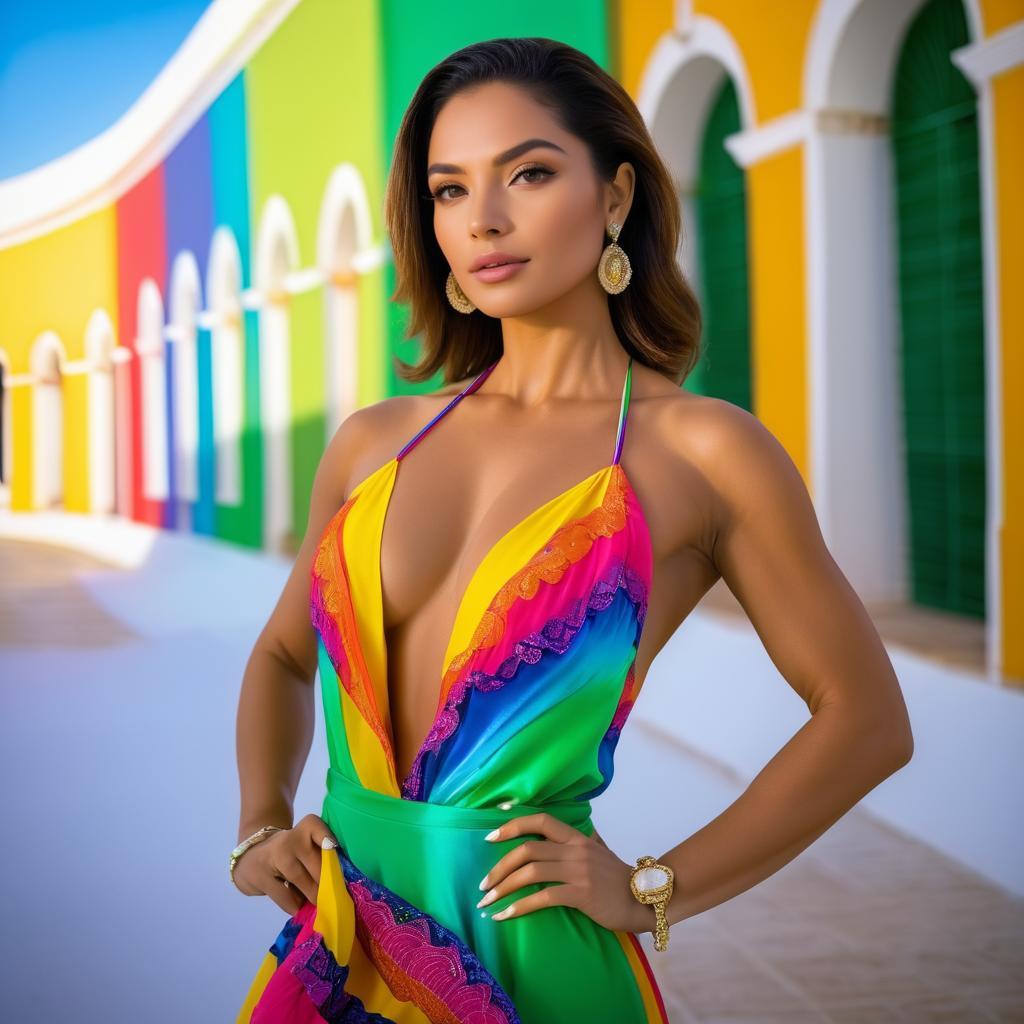 Vibrant Portrait of Alluring Latin Beauty